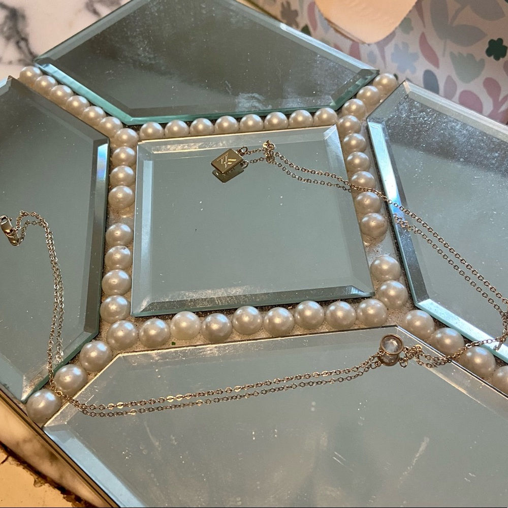 Miranda Frye Bezel set CZ Gold Stephanie necklace